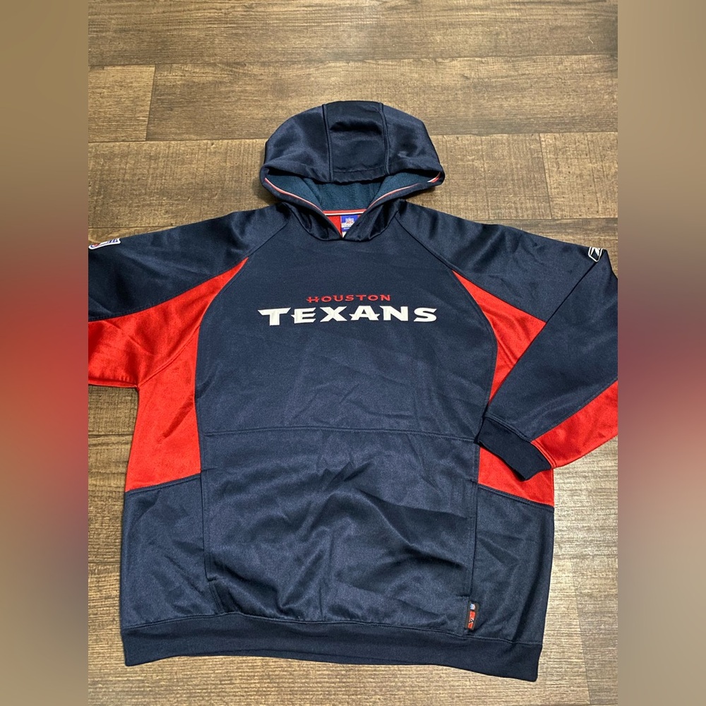 NFL Houston Texans Football Reebok Hoodie Size XL    Has A Very Unique Style